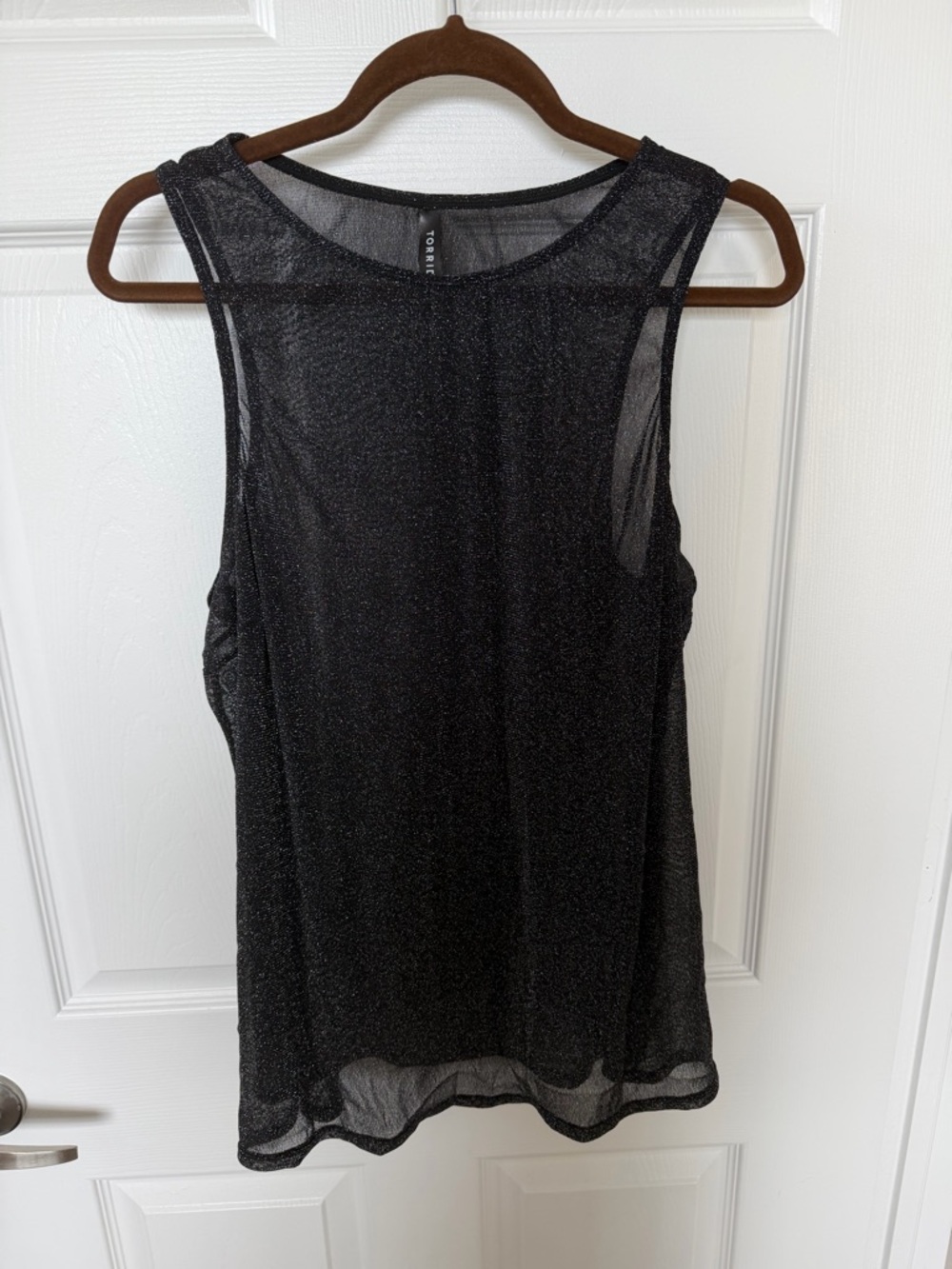 torrid Black Sheer Metallic Tank